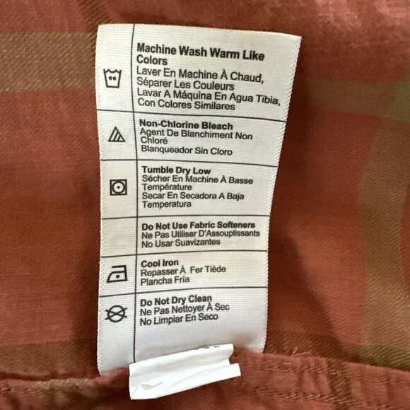 Carhartt Large Relaxed Rugged Flex Button Up Shirt Mens Orange Plaid Workwear - Picture 13 of 14